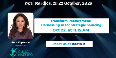 Clinical Maestro at OCT Nordics 2025. Transform Procurement: Harnessing AI for Strategic Sourcing